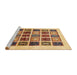 Sideview of Machine Washable Abstract Red Rug, wshabs677