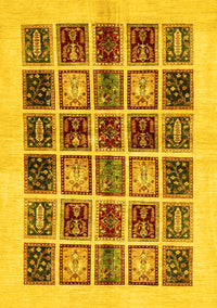 Abstract Yellow Modern Rug, abs677yw