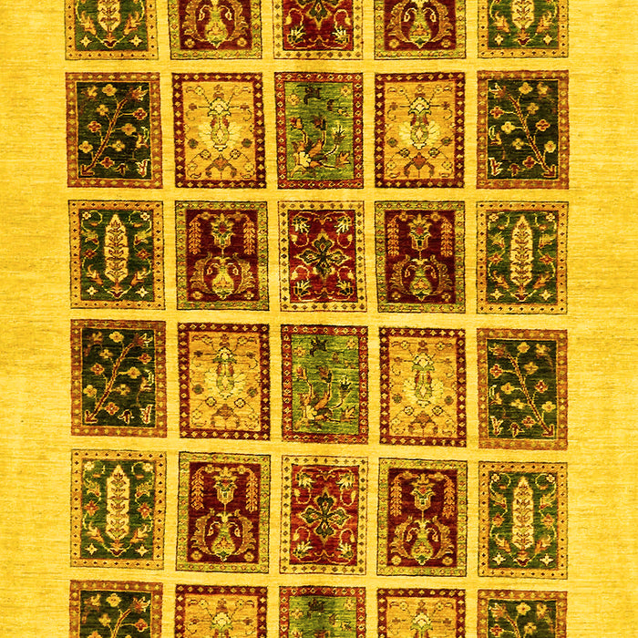 Abstract Yellow Modern Rug, abs677yw