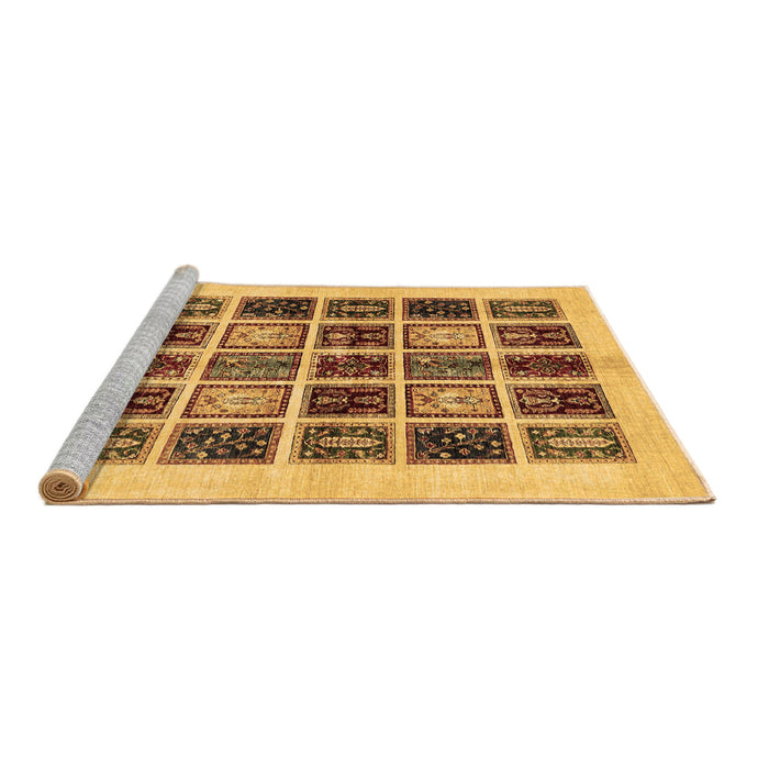 Sideview of Machine Washable Abstract Brown Modern Rug, wshabs677brn