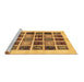 Sideview of Machine Washable Abstract Brown Modern Rug, wshabs677brn