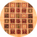 Round Abstract Orange Modern Rug, abs677org