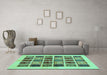 Machine Washable Abstract Turquoise Modern Area Rugs in a Living Room,, wshabs677turq