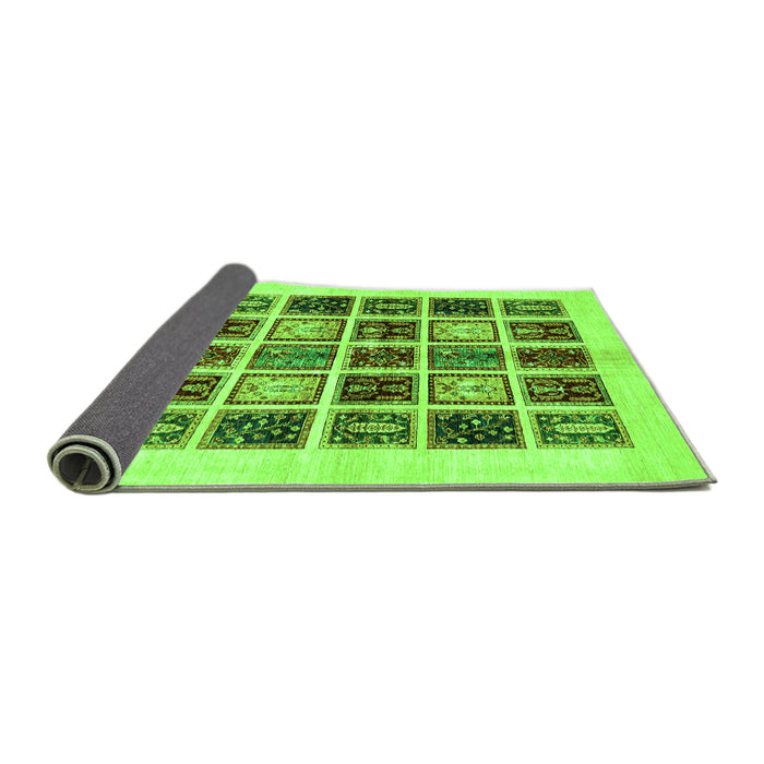 Sideview of Abstract Green Modern Rug, abs677grn