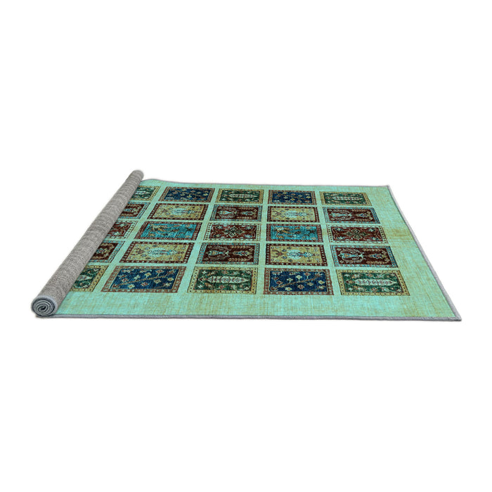 Sideview of Machine Washable Abstract Light Blue Modern Rug, wshabs677lblu