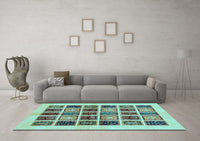 Machine Washable Abstract Light Blue Modern Rug, wshabs677lblu