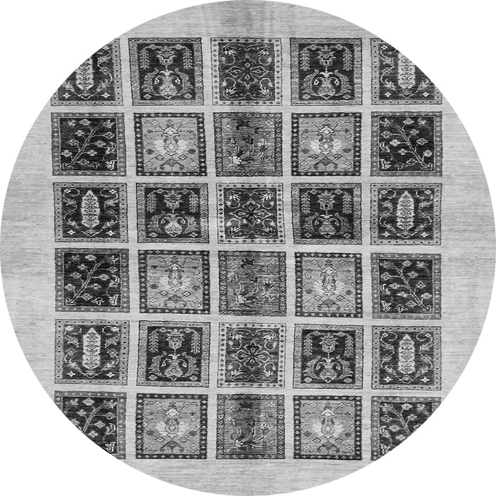 Round Abstract Gray Modern Rug, abs677gry