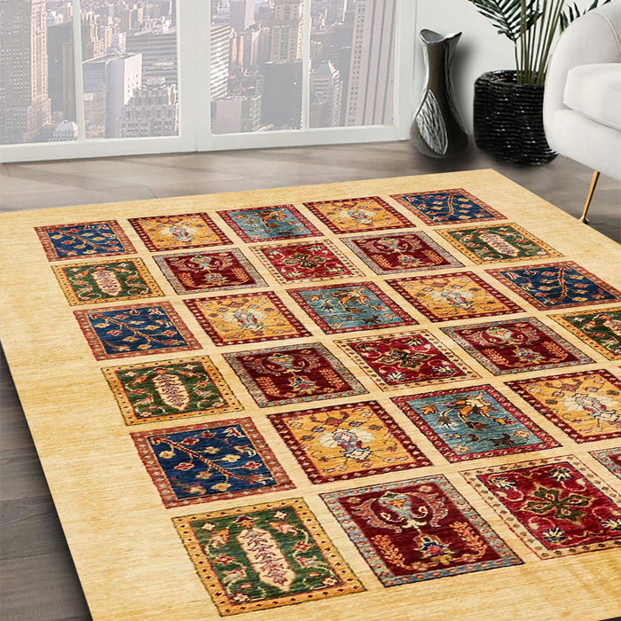 Machine Washable Abstract Red Rug in a Family Room, wshabs677
