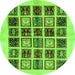 Round Machine Washable Abstract Green Modern Area Rugs, wshabs677grn