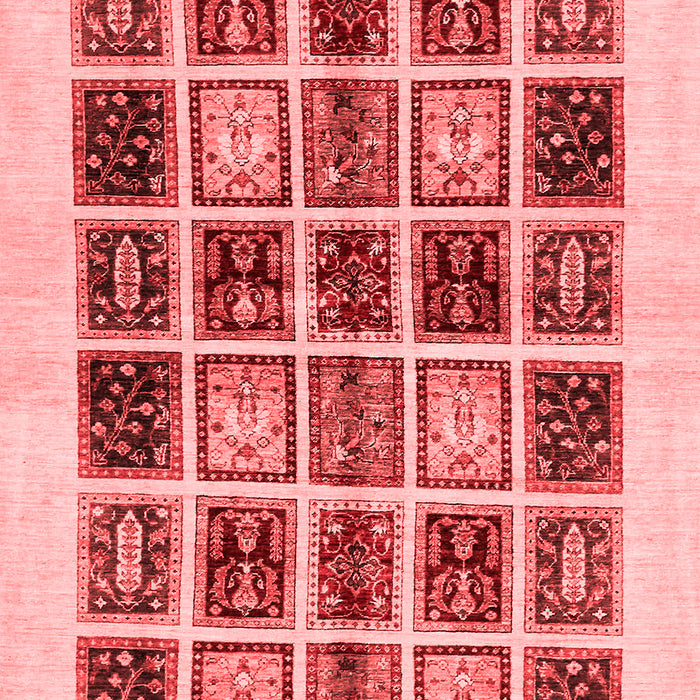 Machine Washable Abstract Red Modern Rug, wshabs677red