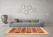 Machine Washable Abstract Orange Modern Area Rugs in a Living Room, wshabs677org