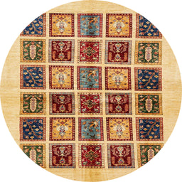 Round Machine Washable Abstract Red Rug, wshabs677