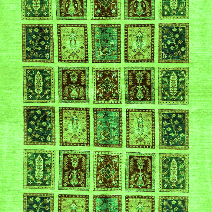 Abstract Green Modern Rug, abs677grn
