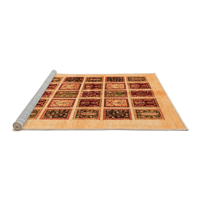 Sideview of Machine Washable Abstract Orange Modern Area Rugs, wshabs677org