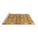 Sideview of Machine Washable Abstract Brown Modern Rug, wshabs678brn