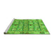 Sideview of Machine Washable Abstract Green Modern Area Rugs, wshabs678grn