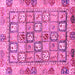 Square Machine Washable Abstract Pink Modern Rug, wshabs678pnk