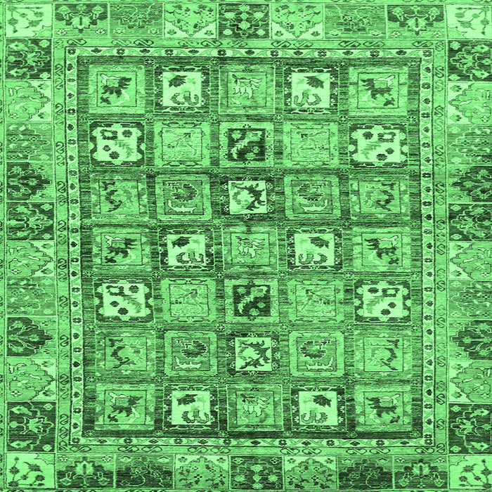 Square Machine Washable Abstract Emerald Green Modern Area Rugs, wshabs678emgrn