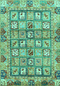 Abstract Turquoise Modern Rug, abs678turq