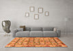 Machine Washable Abstract Orange Modern Area Rugs in a Living Room, wshabs678org