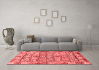 Machine Washable Abstract Red Modern Rug, wshabs678red