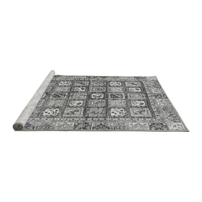Sideview of Machine Washable Abstract Gray Modern Rug, wshabs678gry