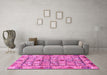 Machine Washable Abstract Pink Modern Rug in a Living Room, wshabs678pnk