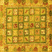 Square Abstract Yellow Modern Rug, abs678yw