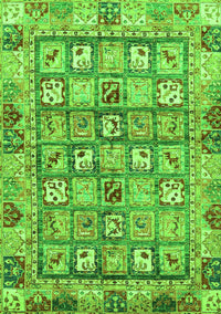 Abstract Green Modern Rug, abs678grn