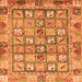 Square Machine Washable Abstract Orange Modern Area Rugs, wshabs678org