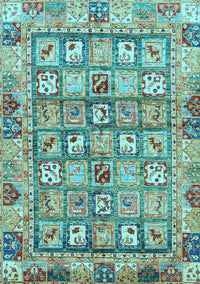 Abstract Light Blue Modern Rug, abs678lblu