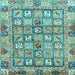 Square Abstract Light Blue Modern Rug, abs678lblu