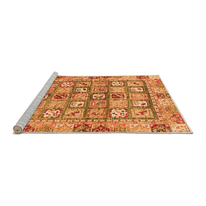 Sideview of Machine Washable Abstract Orange Modern Area Rugs, wshabs678org