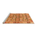 Sideview of Machine Washable Abstract Orange Modern Area Rugs, wshabs678org