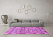 Machine Washable Abstract Purple Modern Area Rugs in a Living Room, wshabs678pur