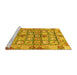 Sideview of Machine Washable Abstract Yellow Modern Rug, wshabs678yw