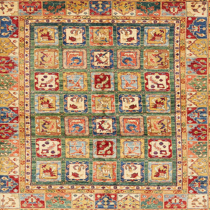 Square Machine Washable Abstract Metallic Gold Rug, wshabs678