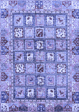 Abstract Blue Modern Rug, abs678blu