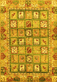 Abstract Yellow Modern Rug, abs678yw