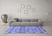 Machine Washable Abstract Blue Modern Rug in a Living Room, wshabs678blu