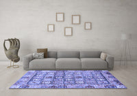 Machine Washable Abstract Blue Modern Rug, wshabs678blu