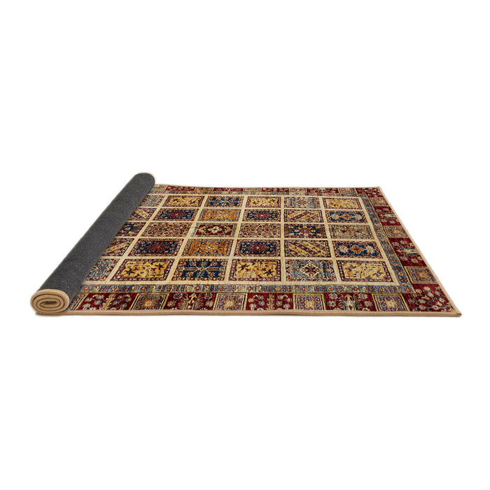 Sideview of Abstract Saffron Red Modern Rug, abs679
