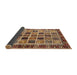 Sideview of Abstract Saffron Red Modern Rug, abs679