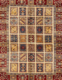 Abstract Saffron Red Modern Rug, abs679