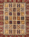 Abstract Saffron Red Modern Rug, abs679