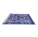 Sideview of Machine Washable Abstract Blue Modern Rug, wshabs679blu