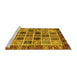 Sideview of Machine Washable Abstract Yellow Modern Rug, wshabs679yw