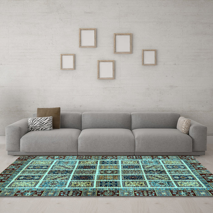 Machine Washable Abstract Light Blue Modern Rug in a Living Room, wshabs679lblu