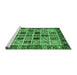 Sideview of Machine Washable Abstract Emerald Green Modern Area Rugs, wshabs679emgrn