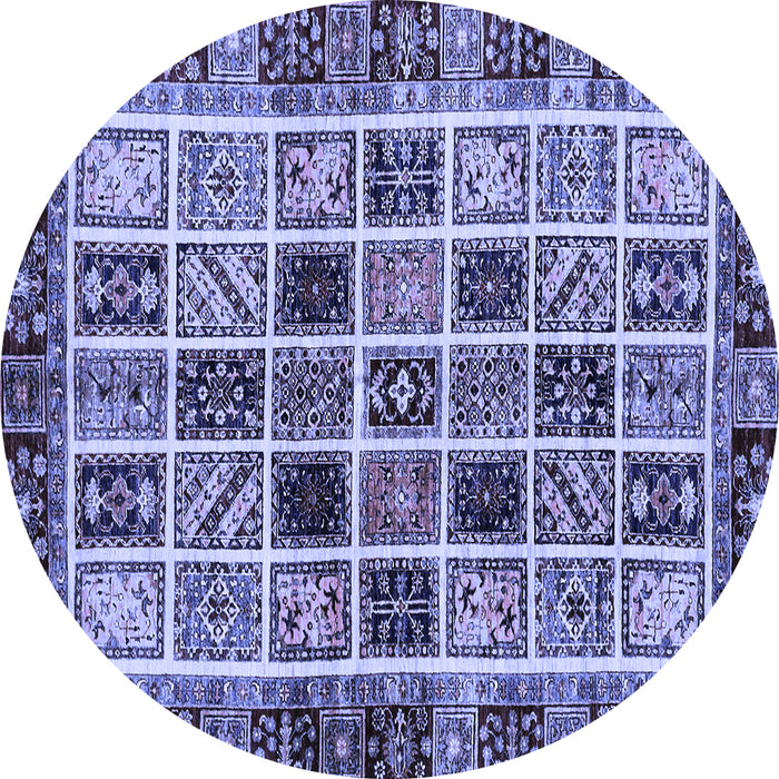 Round Abstract Blue Modern Rug, abs679blu